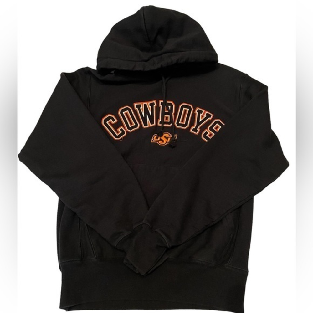 Champion Black Hoodie with Orange "Cowboys" Logo
